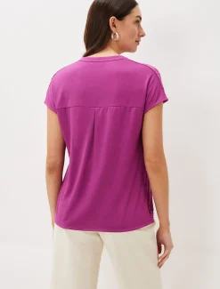 Tops & T-Shirts^Phase Eight Charleigh Burnout Top Magenta