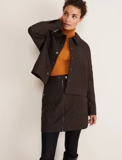 Jackets^Phase Eight Chaya Quilted Jacket Co-Ord Chocolate