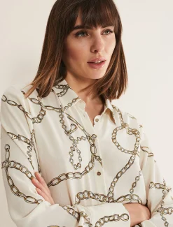 Tops & T-Shirts^Phase Eight Cheska Chain Print Top Ivory