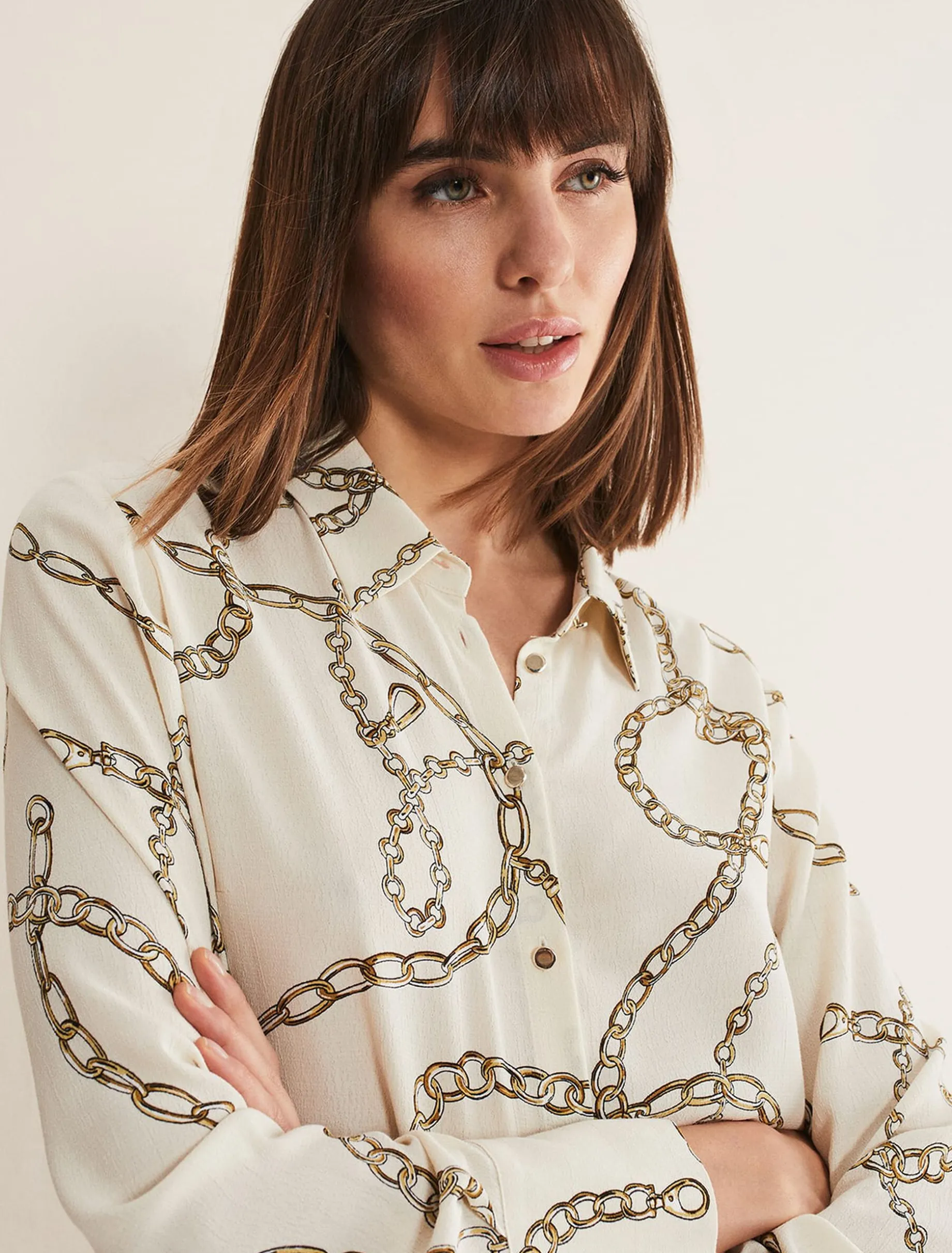 Tops & T-Shirts^Phase Eight Cheska Chain Print Top Ivory