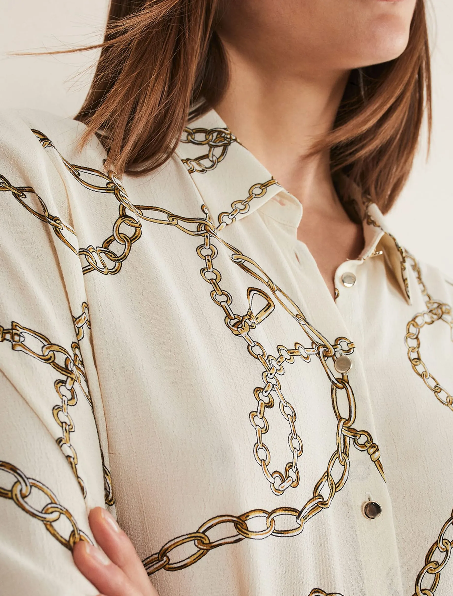 Tops & T-Shirts^Phase Eight Cheska Chain Print Top Ivory