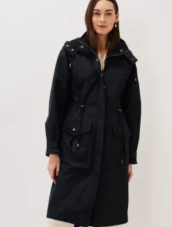 Coats^Phase Eight Chloe Longline Parka Coat Navy