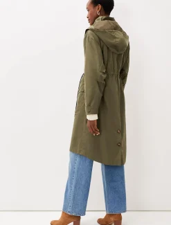 Coats^Phase Eight Chloe Longline Parka Coat Khaki