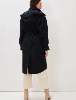 Coats^Phase Eight Chloe Longline Parka Coat Navy