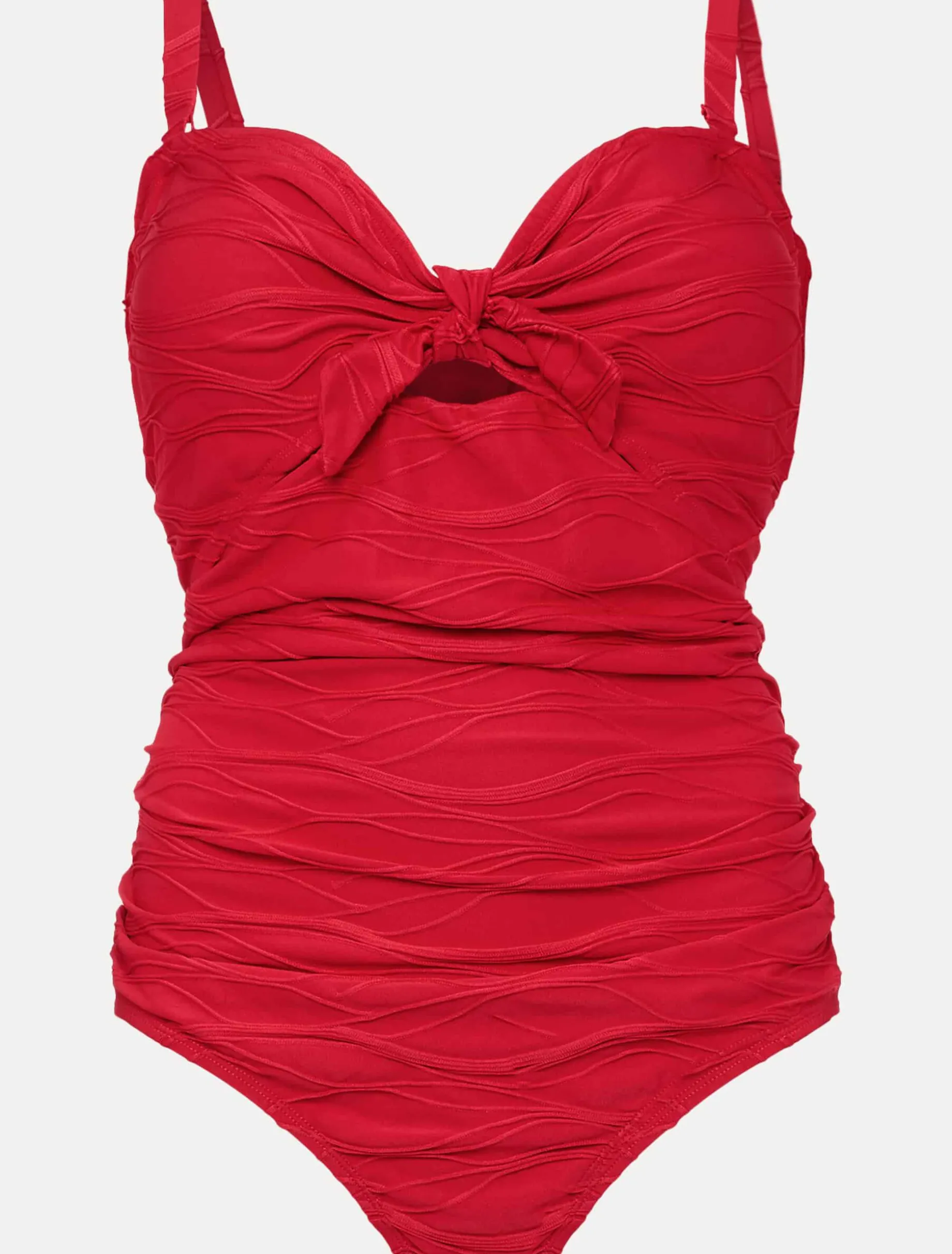 Swimwear^Phase Eight Claudi Textured Tie Front Swimsuit Hot Pink