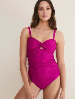 Swimwear^Phase Eight Claudia Textured Swimsuit Magenta