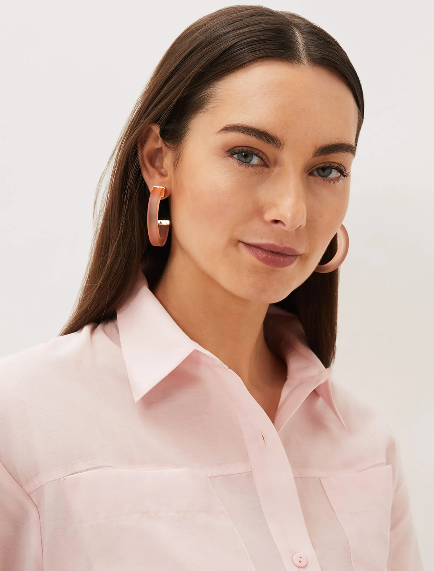 Jewellery^Phase Eight Clear Hoop Earring Pink