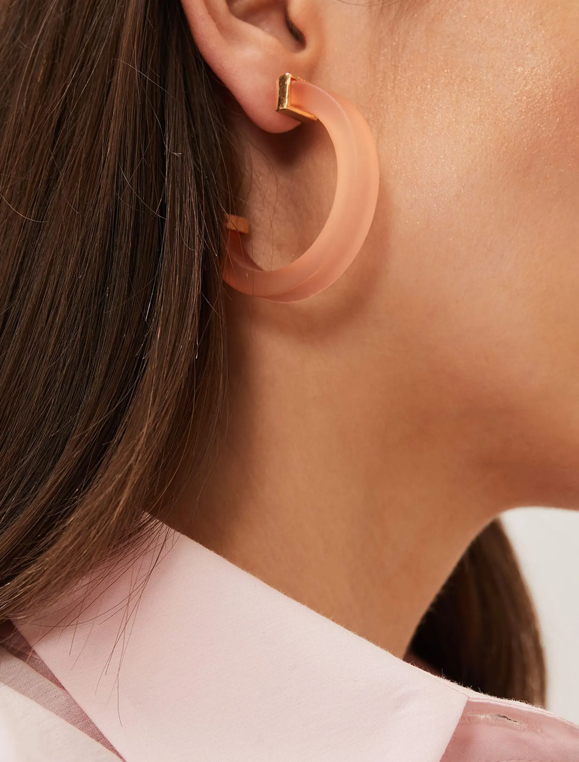 Jewellery^Phase Eight Clear Hoop Earring Pink