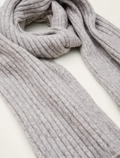 Scarves & Ponchos^Phase Eight Corinna Ribbed Scarf Grey Marl