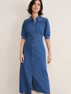 Dresses^Phase Eight Cosette Denim Midaxi Dress Blue
