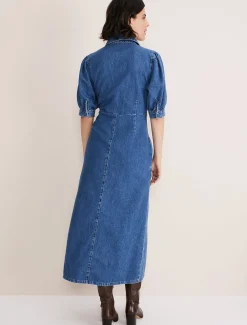 Dresses^Phase Eight Cosette Denim Midaxi Dress Blue