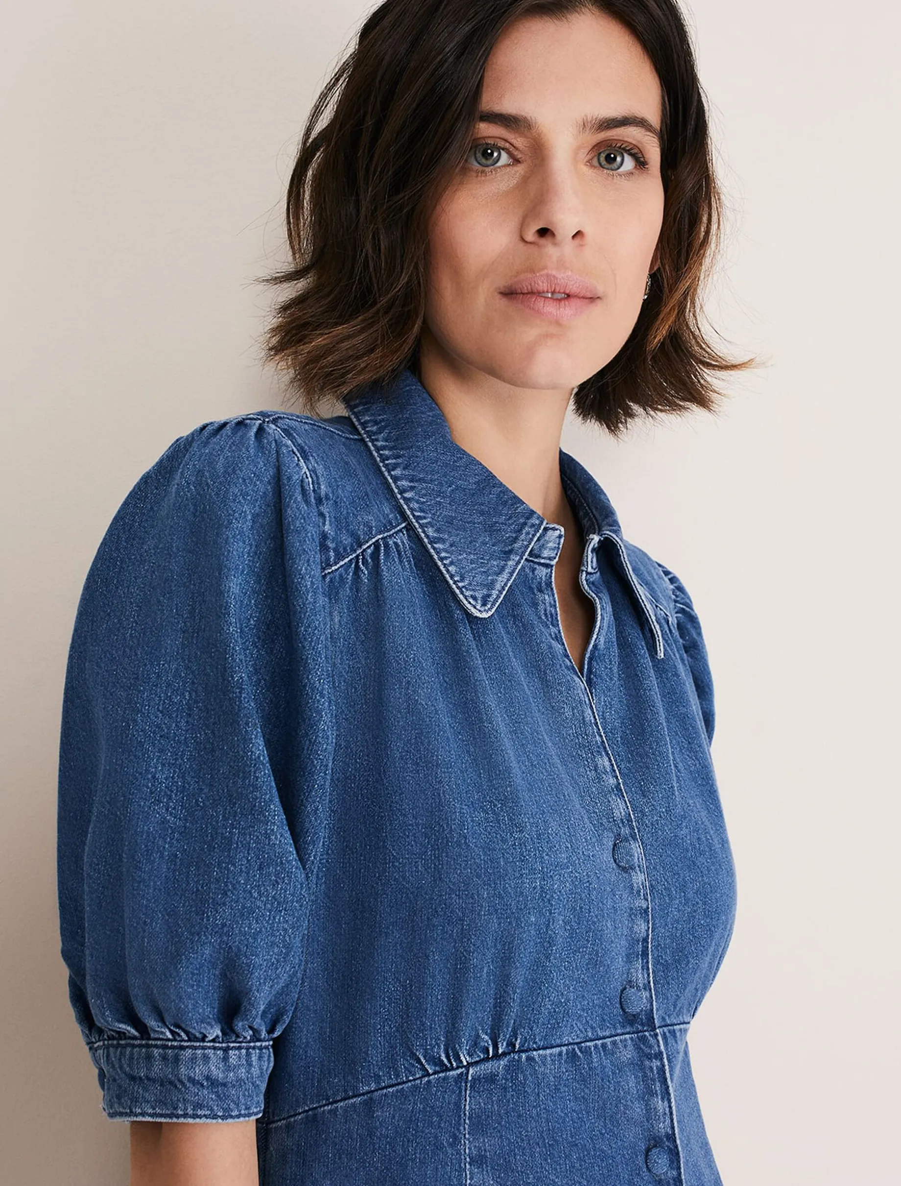 Dresses^Phase Eight Cosette Denim Midaxi Dress Blue