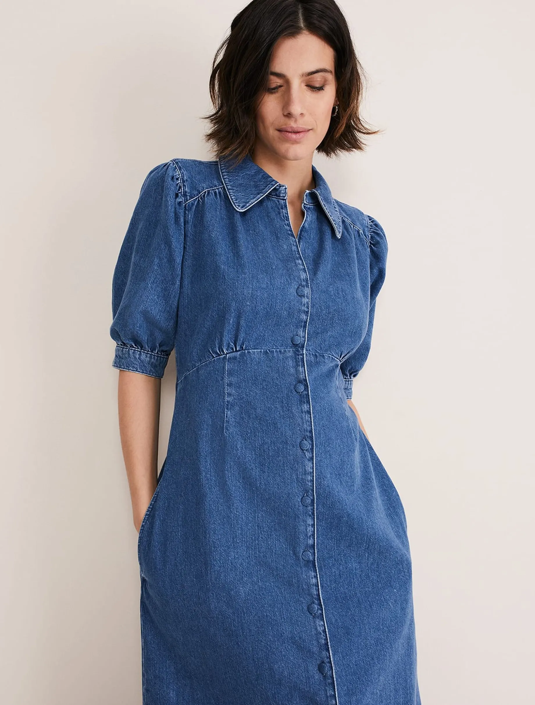 Dresses^Phase Eight Cosette Denim Midaxi Dress Blue