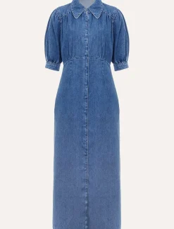Dresses^Phase Eight Cosette Denim Midaxi Dress Blue