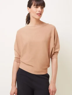 Knitwear^Phase Eight Cristine Fine Knit Batwing Jumper Camel
