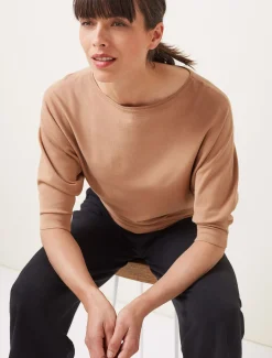 Knitwear^Phase Eight Cristine Fine Knit Batwing Jumper Camel