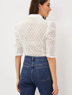 Tops & T-Shirts^Phase Eight Daisy Lace Blouse Ivory