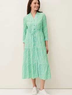 Dresses^Phase Eight Diana Floral Midi Dress Green