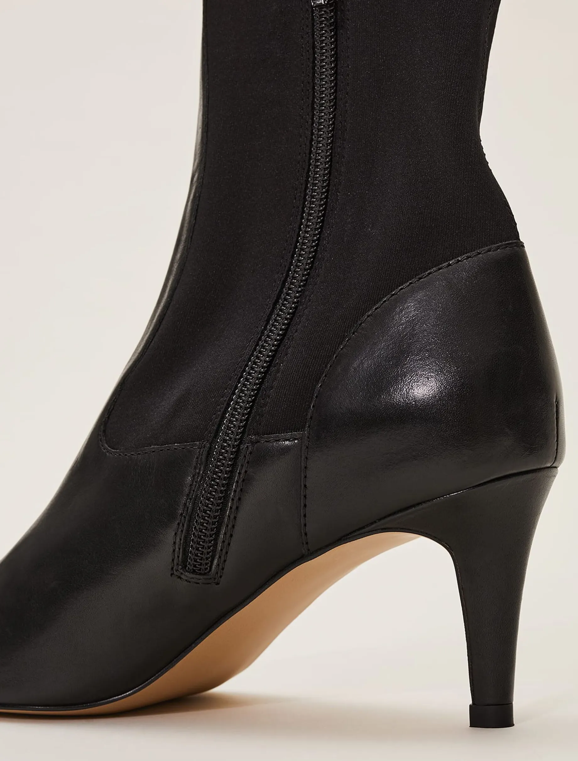 Heels^Phase Eight Dolly Leather Sock Boots Black