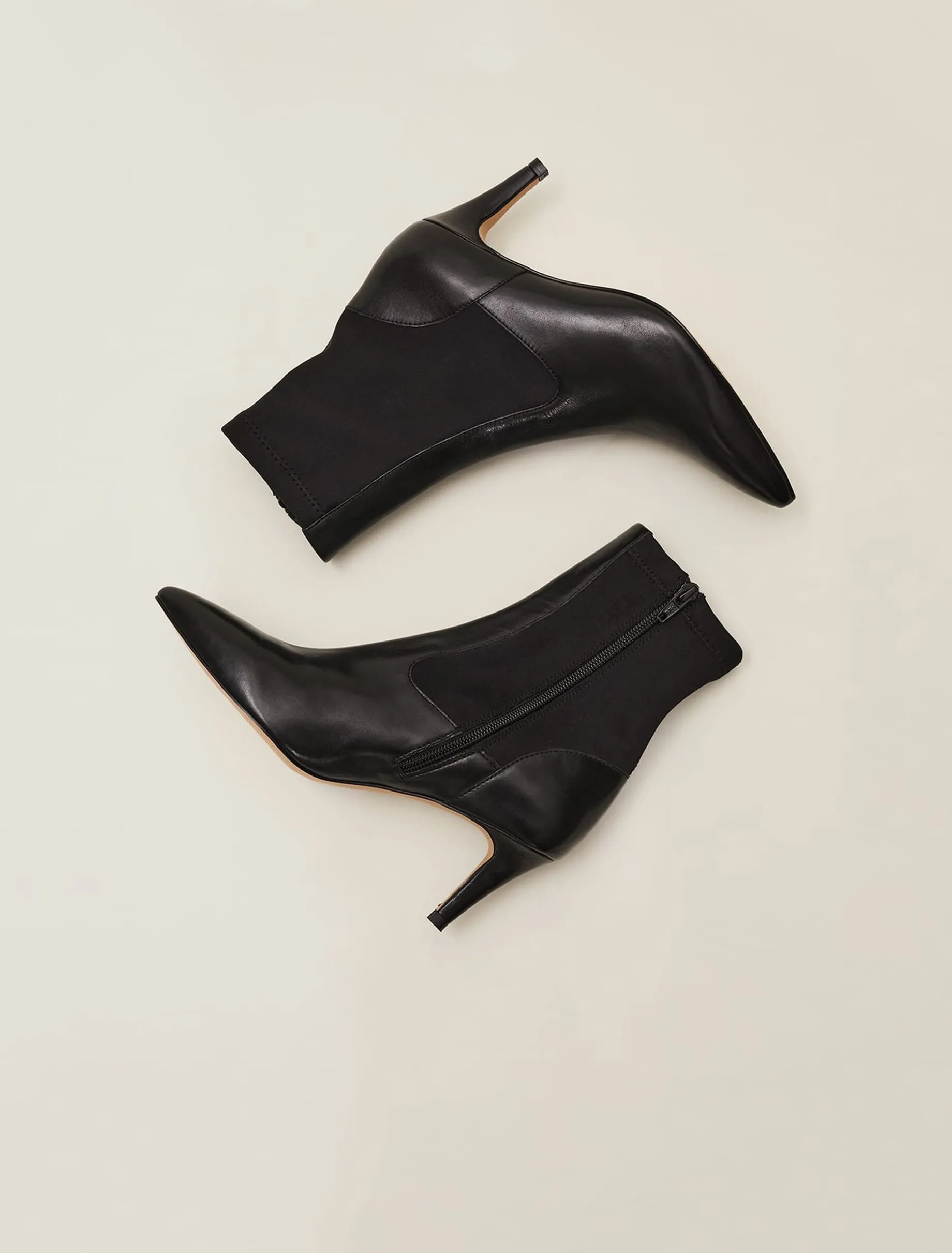 Heels^Phase Eight Dolly Leather Sock Boots Black