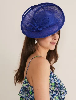 Fascinators & Hats^Phase Eight Double Loop Disc Fascinator Cobalt
