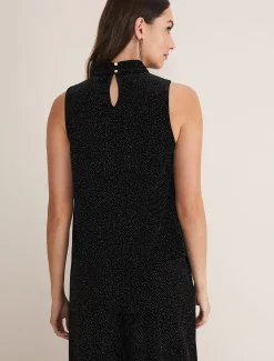 Tops & T-Shirts^Phase Eight Dove Glitter Velvet Top Black/Multi