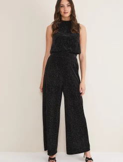 Trousers & Shorts^Phase Eight Dove Glitter Velvet Trouser Black/Multi