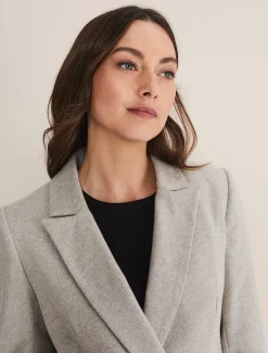 Jackets^Phase Eight Drew Wool Blazer Grey/Neutral