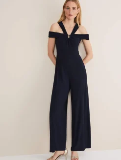 Dresses^Phase Eight Dulce Off Shoulder Jumpsuit French Navy
