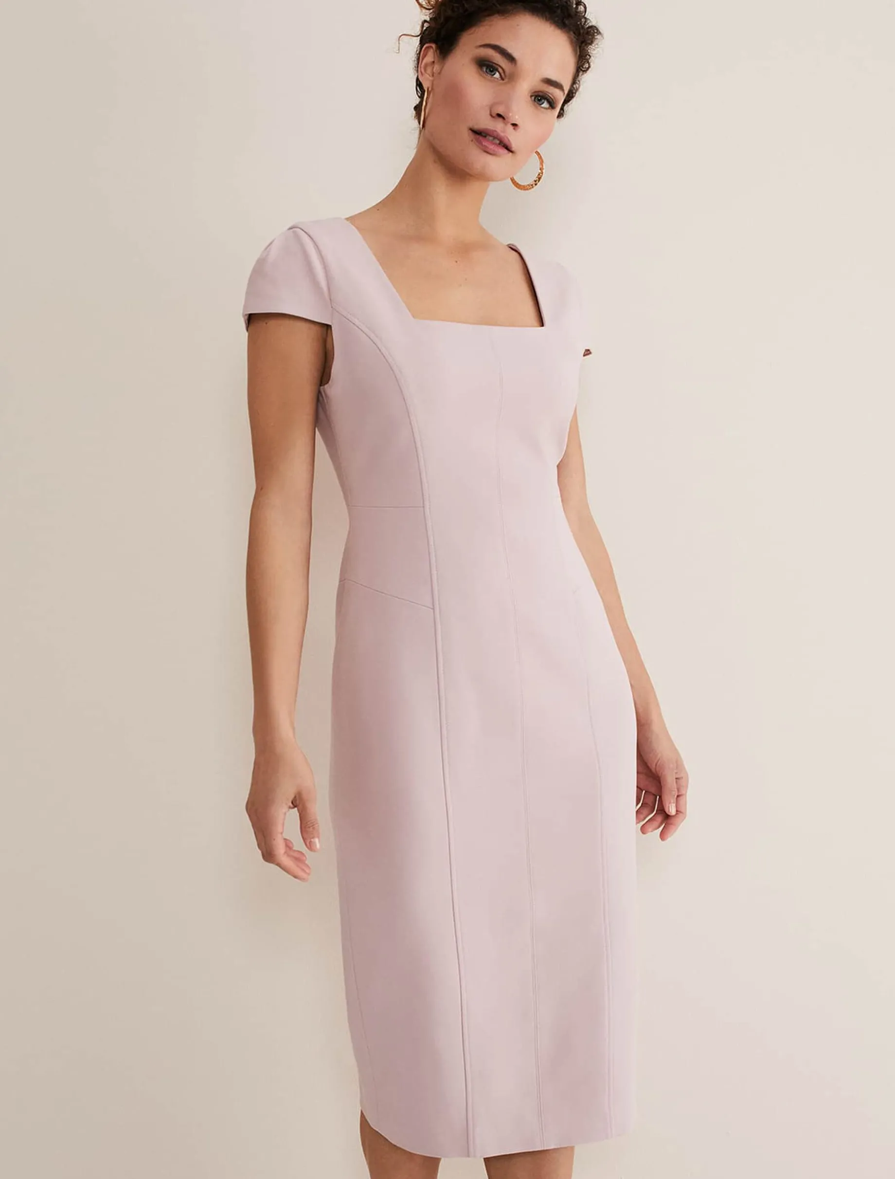 Dresses^Phase Eight Eira Midi Dress Pale Pink