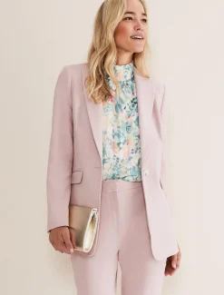 Jackets^Phase Eight Eira Pink Blazer Pale Pink