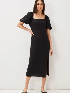 Flats^Phase Eight Elasticated Pump Black