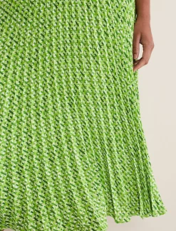 Skirts^Phase Eight Elmina Geo Pleated Midi Skirt Green