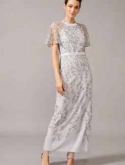 Dresses^Phase Eight Elsbeth Trailing Leaf Dress Mineral