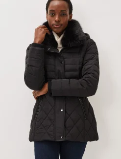 Coats^Phase Eight Elva Short Quilted Puffer Coat Black