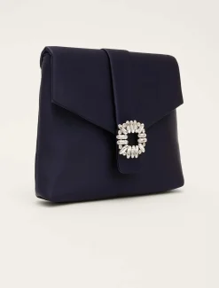 Bags^Phase Eight Embellished Envelope Clutch Bag Navy