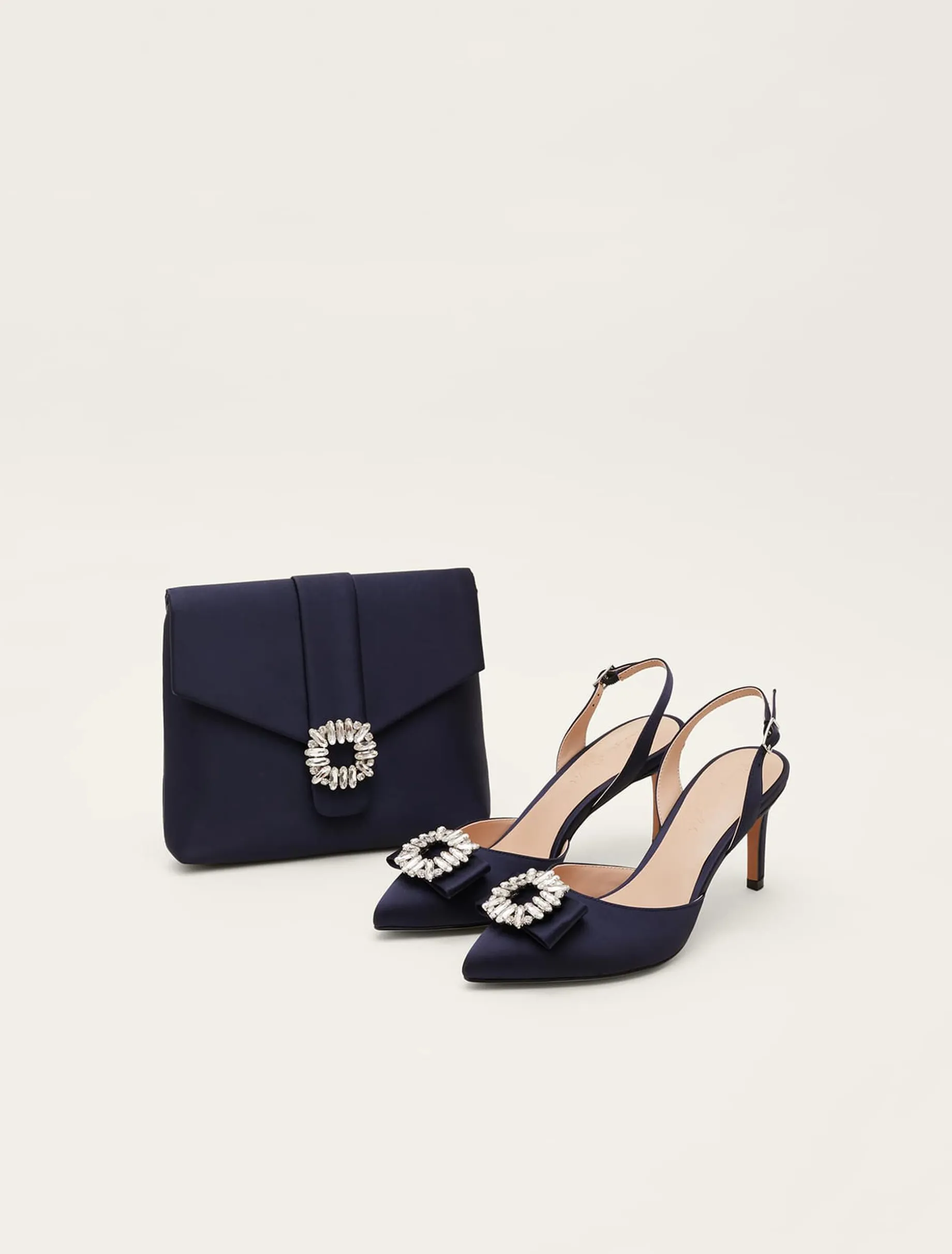 Bags^Phase Eight Embellished Envelope Clutch Bag Navy