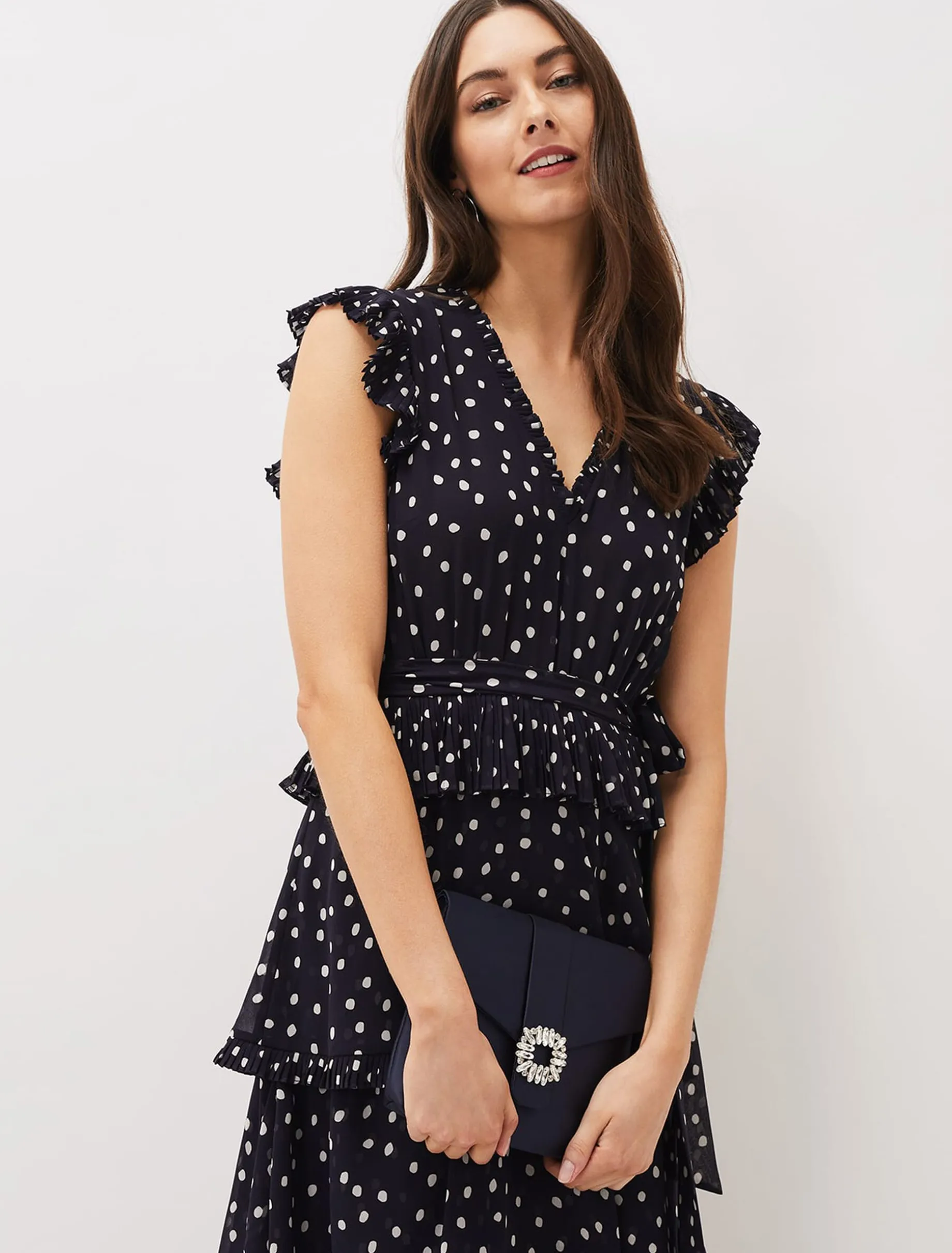 Bags^Phase Eight Embellished Envelope Clutch Bag Navy