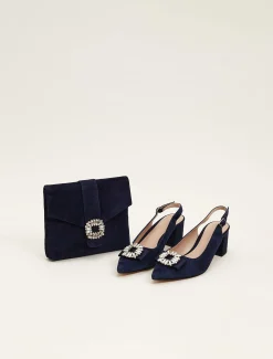 Bags^Phase Eight Embellished Front Bag Navy