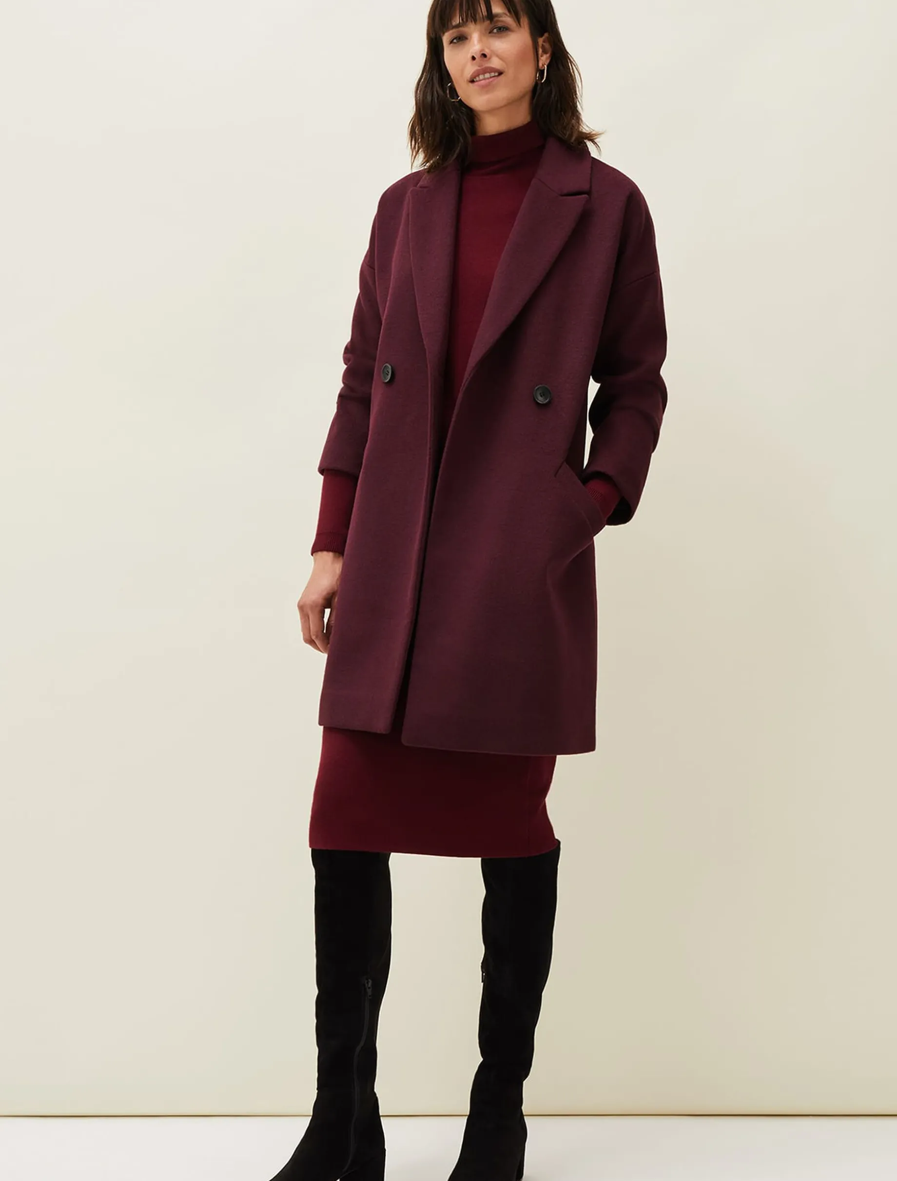 Coats^Phase Eight Emery Double Breasted Wool Coat Port