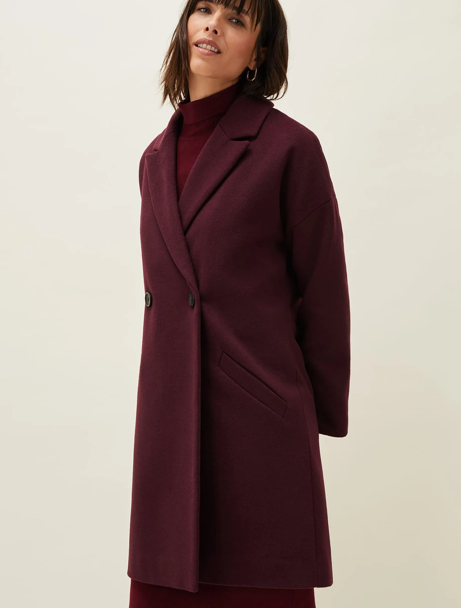 Coats^Phase Eight Emery Double Breasted Wool Coat Port
