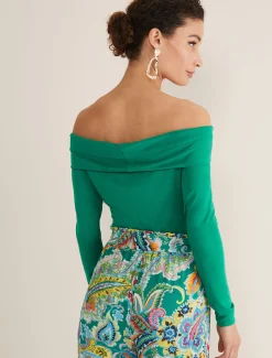 Tops & T-Shirts^Phase Eight Emili Bardot Top Green