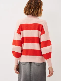Knitwear^Phase Eight Emilia Stripe Chunky Jumper Pink/Red