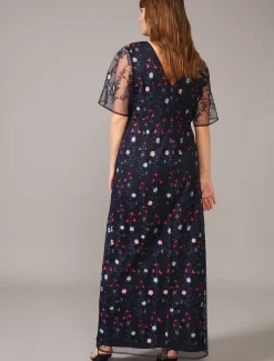 Dresses^Phase Eight Emily Embroidered Maxi Dress Navy/Multi