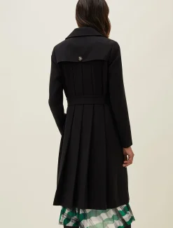 Coats^Phase Eight Emmy Pleat Back Trench Coat Black