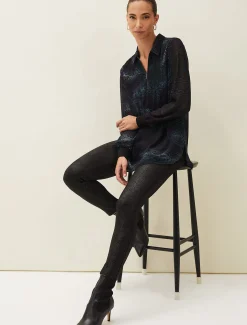 Trousers & Shorts^Phase Eight Erica Snake Skin Leggings Black
