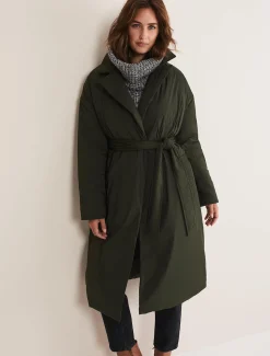 Coats^Phase Eight Erin Long Puffer Coat Bottle Green
