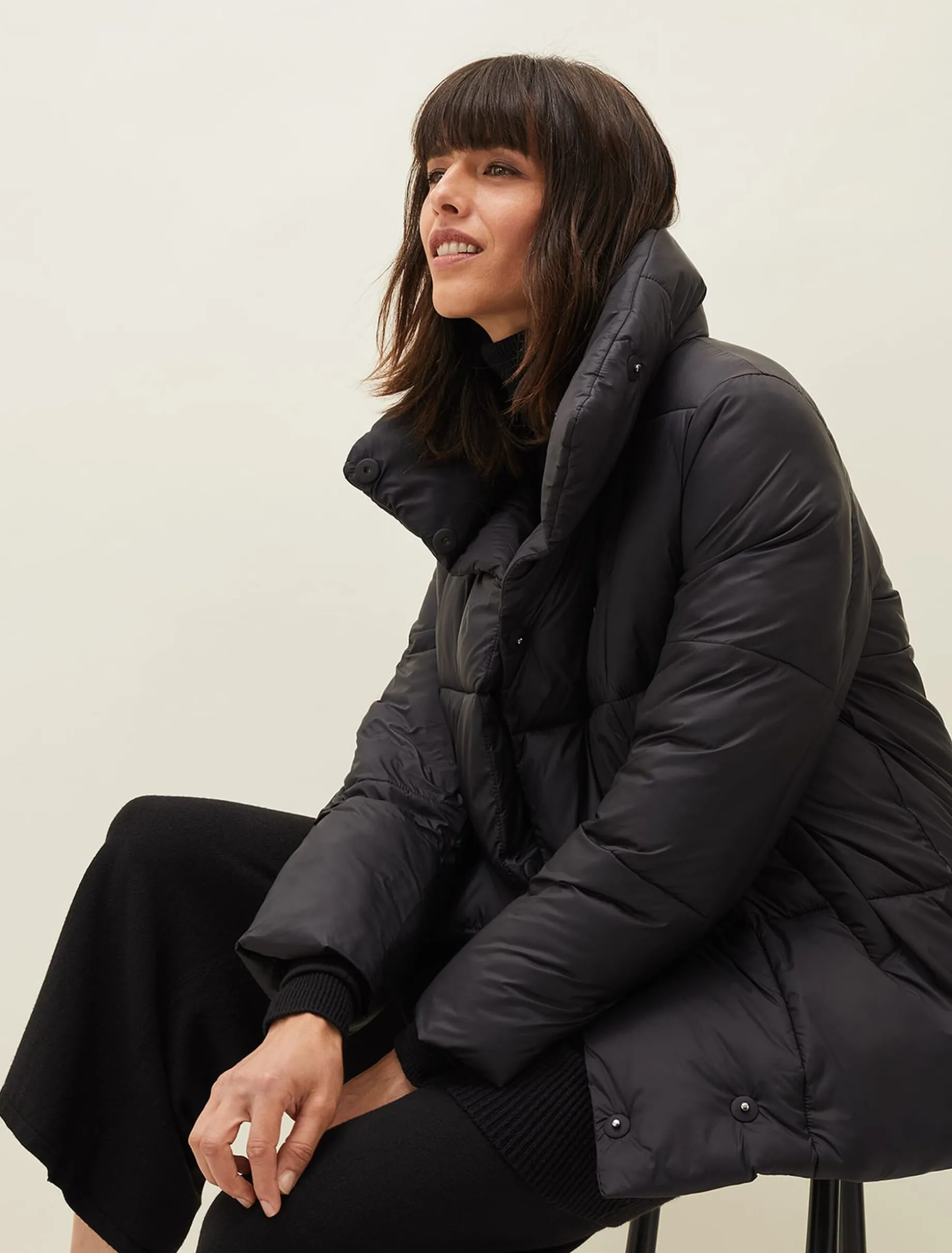 Coats^Phase Eight Eshima Short Puffer Coat Black