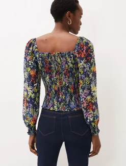 Shirts & Blouses^Phase Eight Esty Square Neck Blouse Navy/Multi