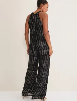 Trousers & Shorts^Phase Eight Eula Lurex Trouser Co-Ord Black/Gold